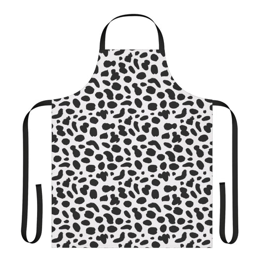 Dalmatian pattern apron with abstract, watercolor-style textures and minimalist design