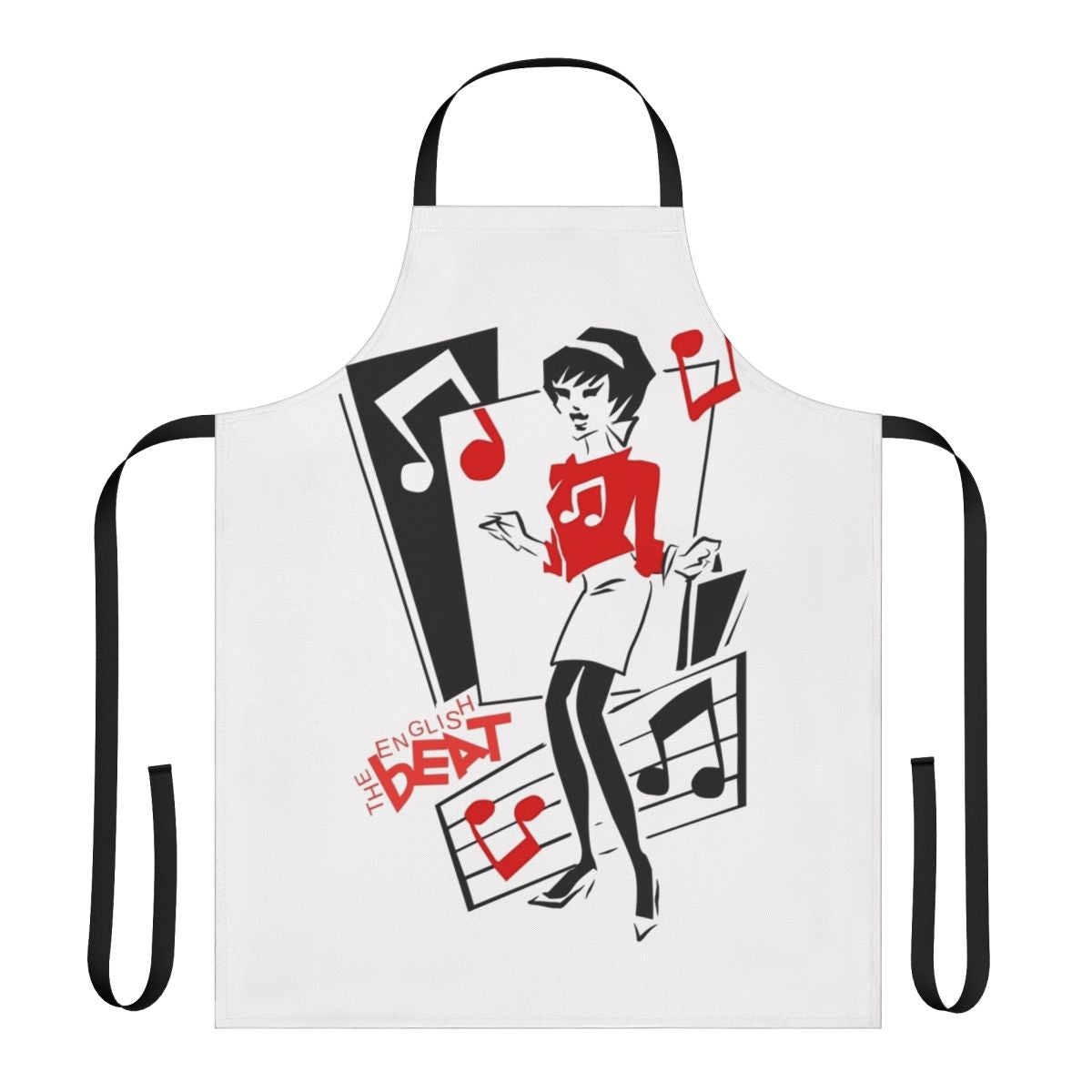 A high-quality apron featuring a dance beat graphic design, perfect for music enthusiasts.