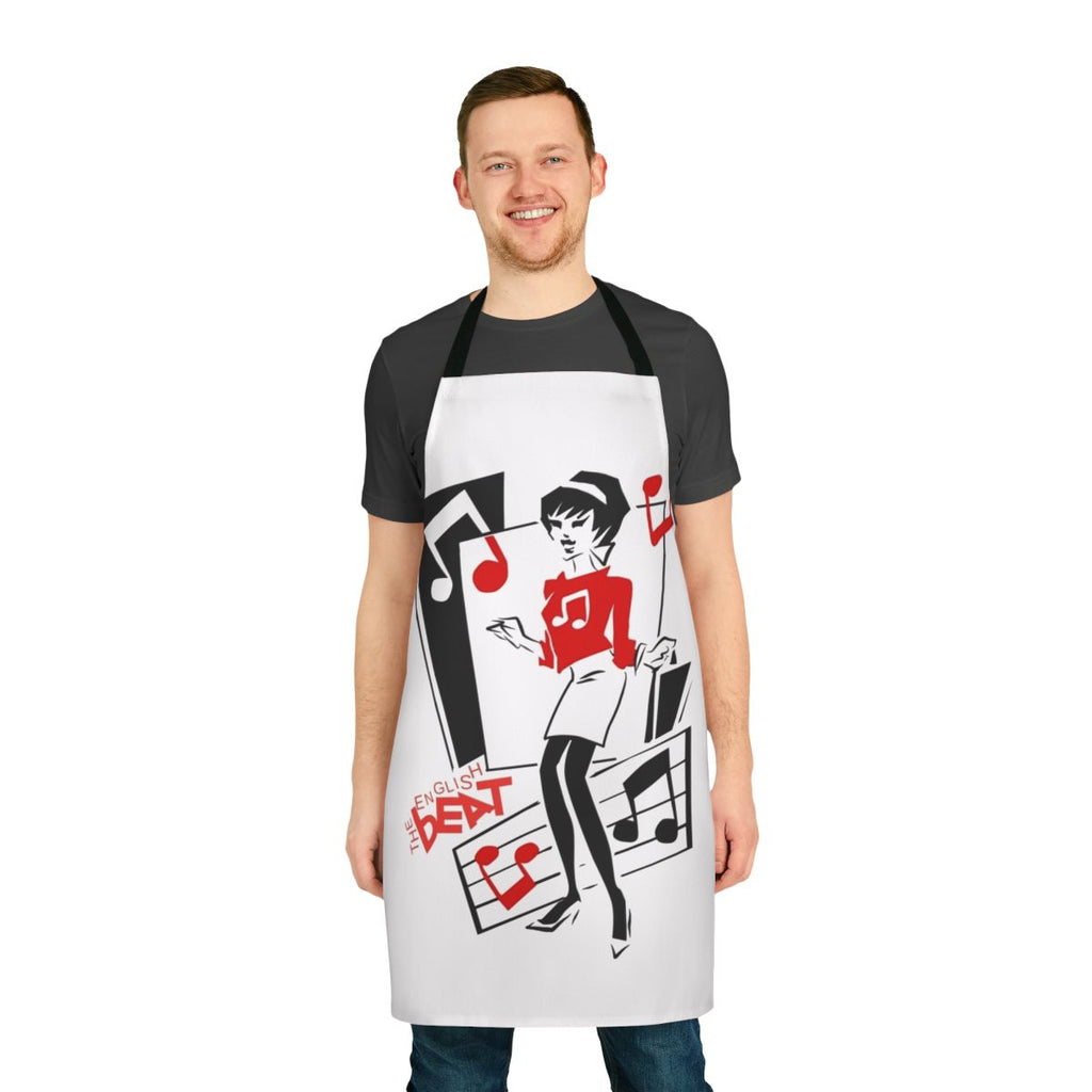 A high-quality apron featuring a dance beat graphic design, perfect for music enthusiasts.