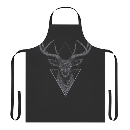 Stylish dark deer geometric pattern apron