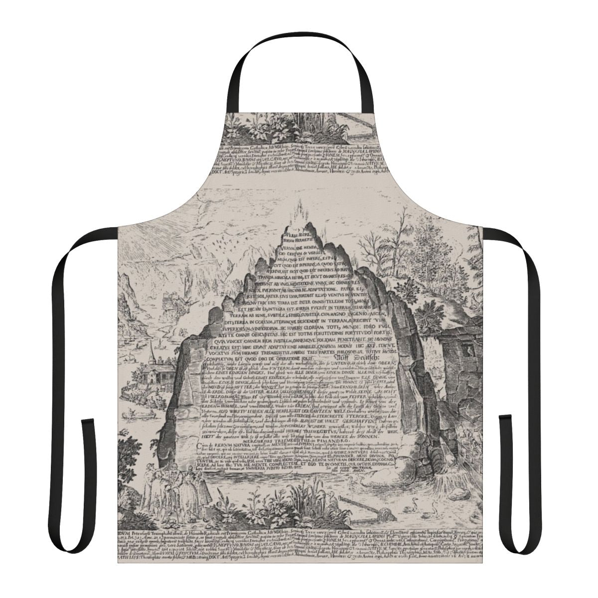 Dark-themed apron featuring the phrase "Sic Mundus Creatus Est" from the Netflix series Dark