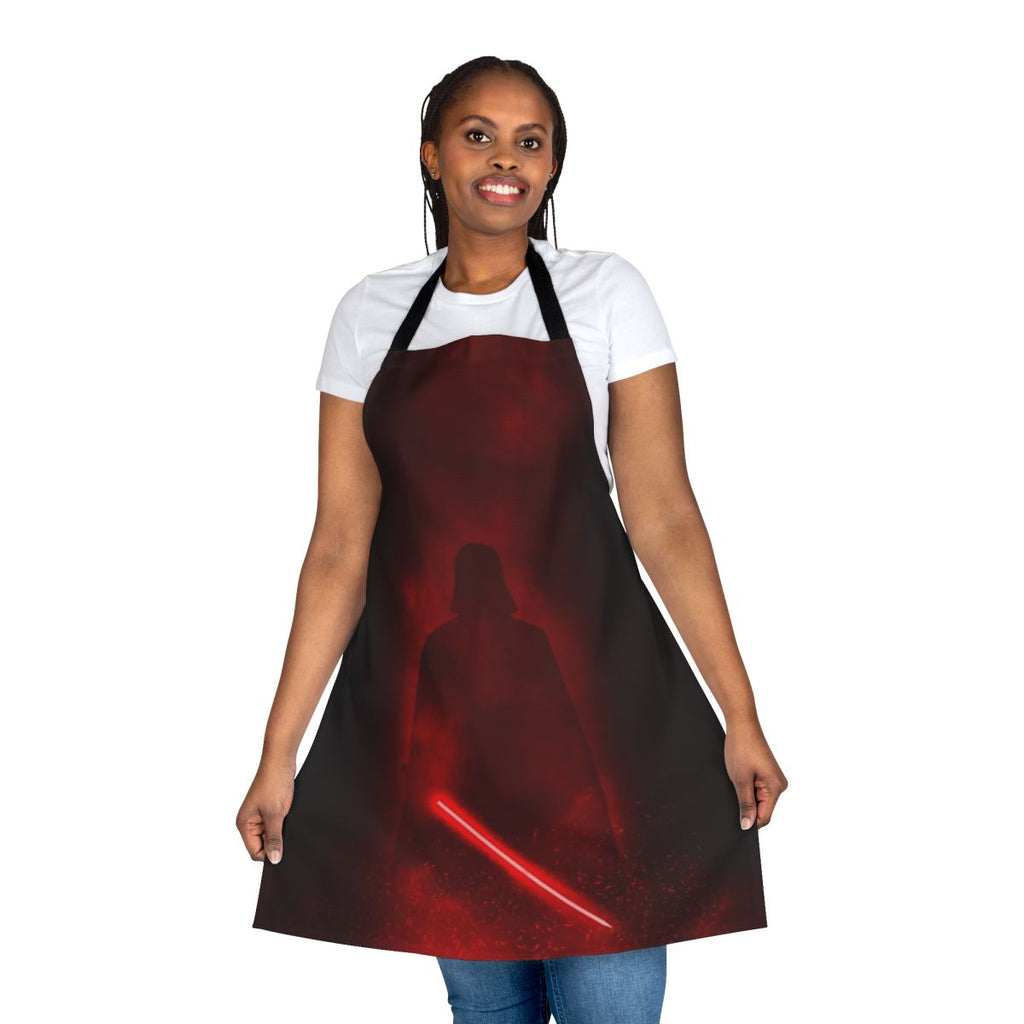 Sleek black apron with Darth Vader inspired design for Star Wars enthusiasts