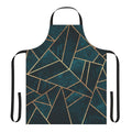 Dark teal apron with abstract geometric pattern