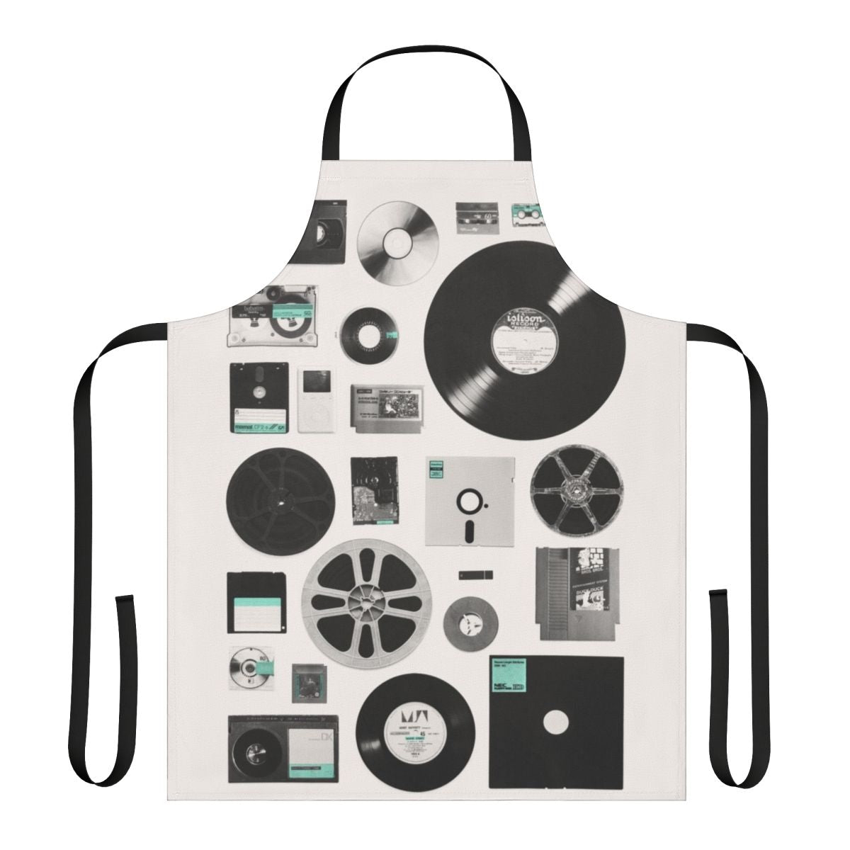 A high-quality apron featuring a minimalist data-inspired design, perfect for graphic designers and retro enthusiasts.