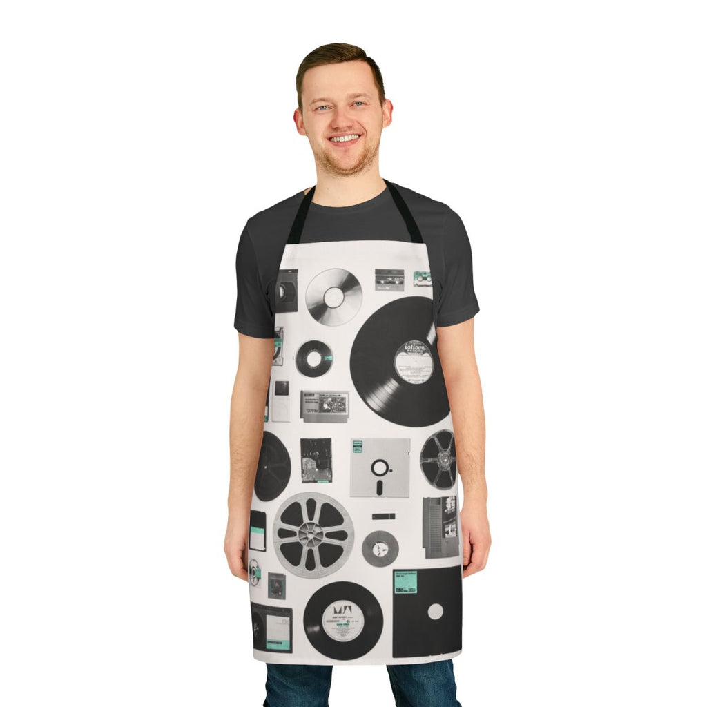 A high-quality apron featuring a minimalist data-inspired design, perfect for graphic designers and retro enthusiasts.