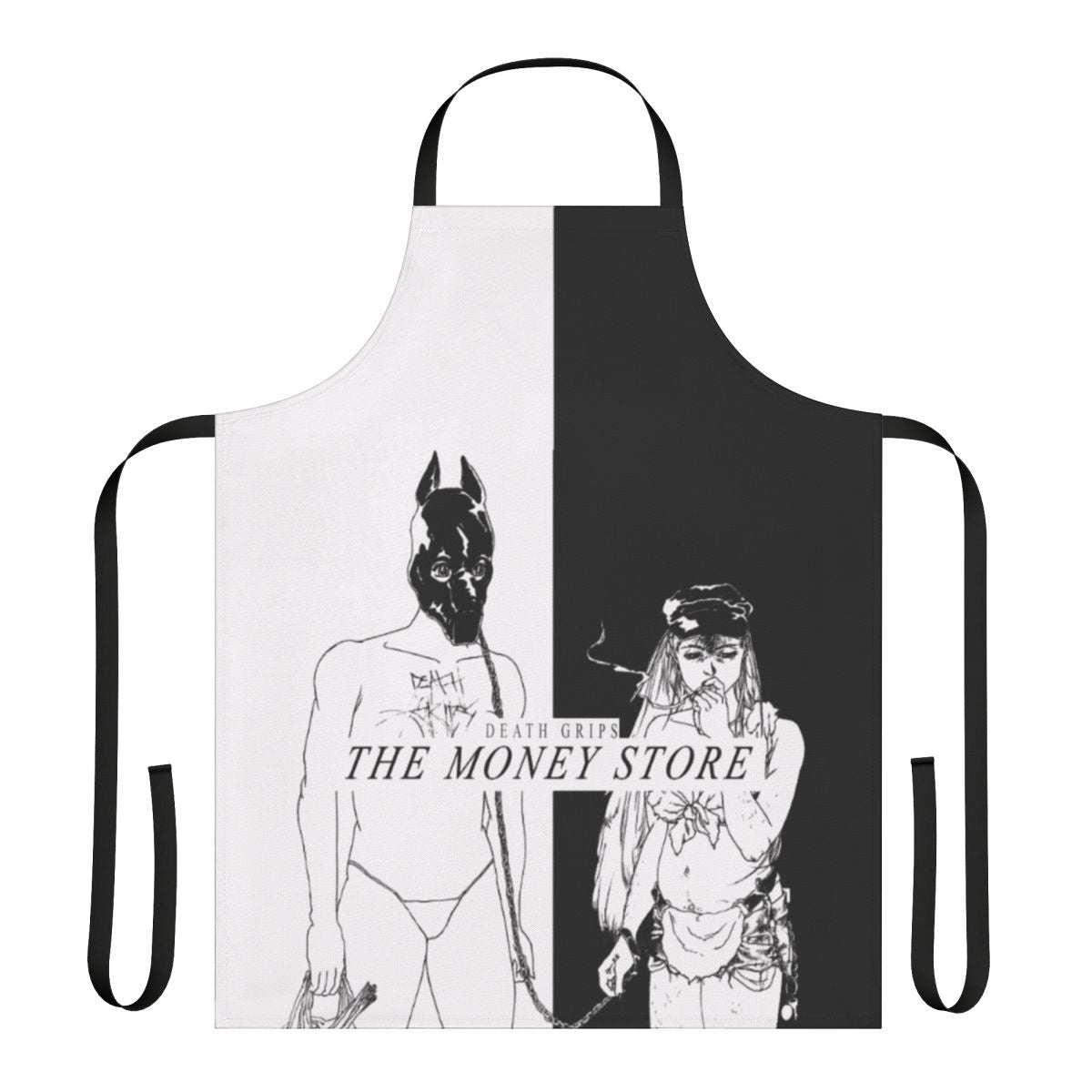 Artistic apron featuring the Death Grips 'The Money Store' album artwork