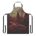 A high-quality black apron with a minimalist death metal-inspired design.