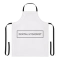 Dental hygienist wearing a custom apron with a fun design