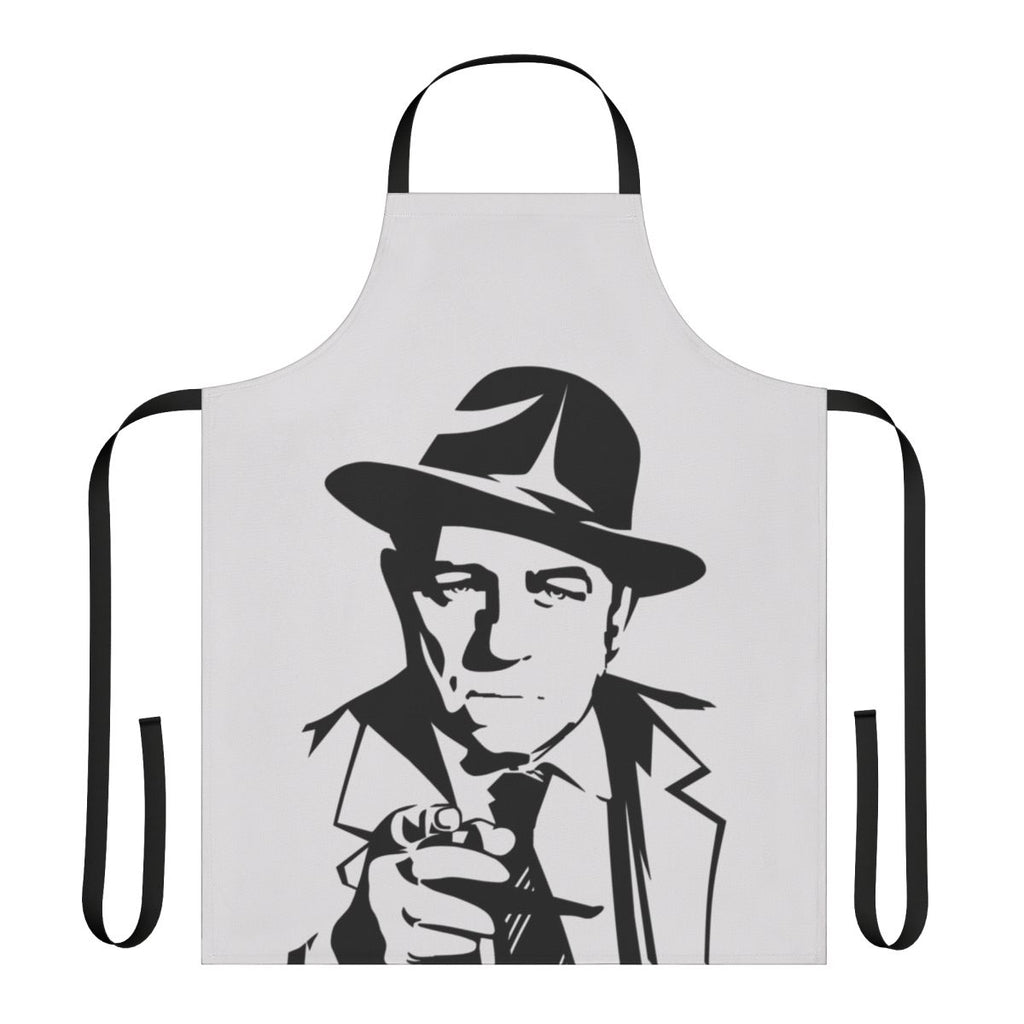 A high-quality apron featuring a detective/police theme, perfect for crime fiction fans and home chefs.