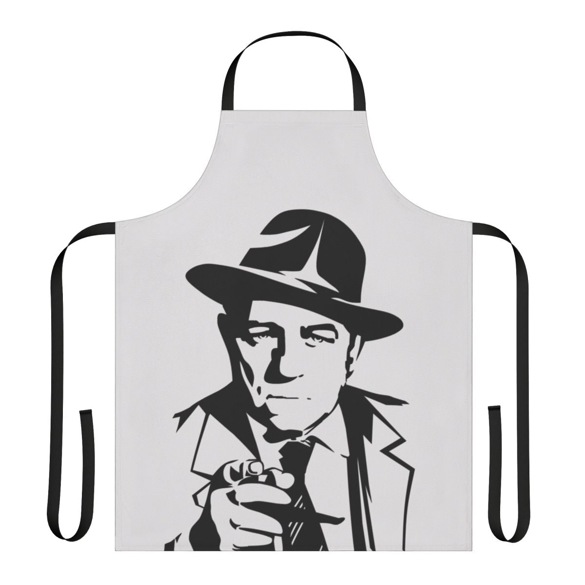 A high-quality apron featuring a detective/police theme, perfect for crime fiction fans and home chefs.
