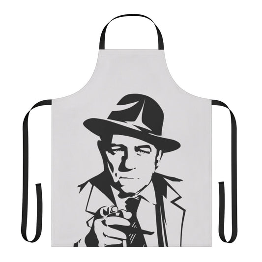 A high-quality apron featuring a detective/police theme, perfect for crime fiction fans and home chefs.
