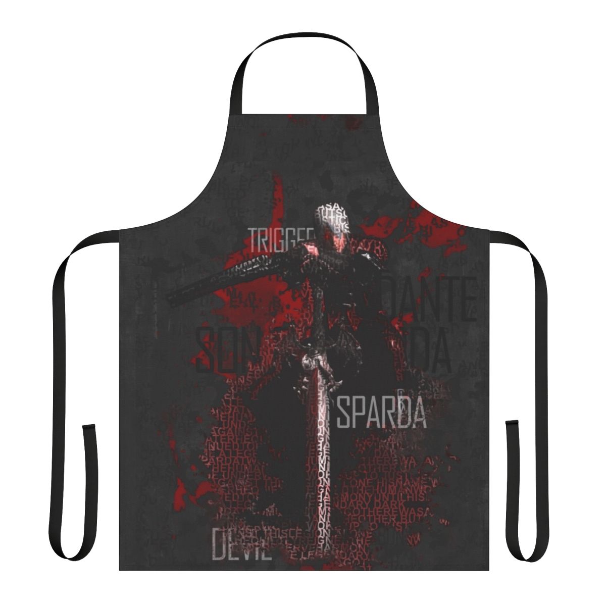 Apron featuring a stylized Dante design from the Devil May Cry video game series
