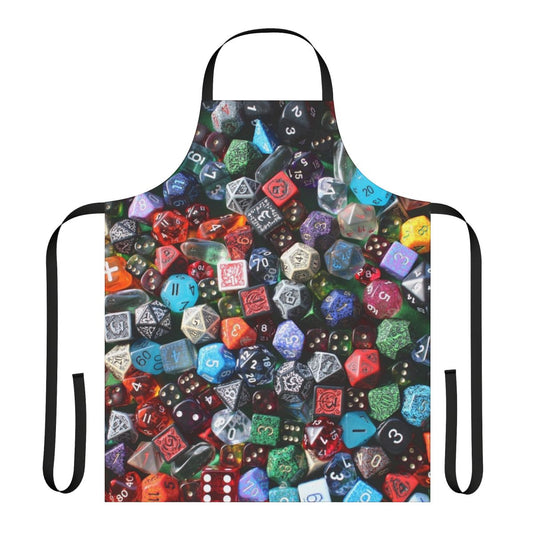 Dice-patterned apron for gamers and home chefs