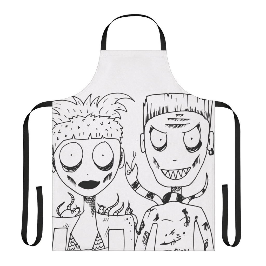 Die Antwoord-themed apron with Yolandi and Ninja imagery