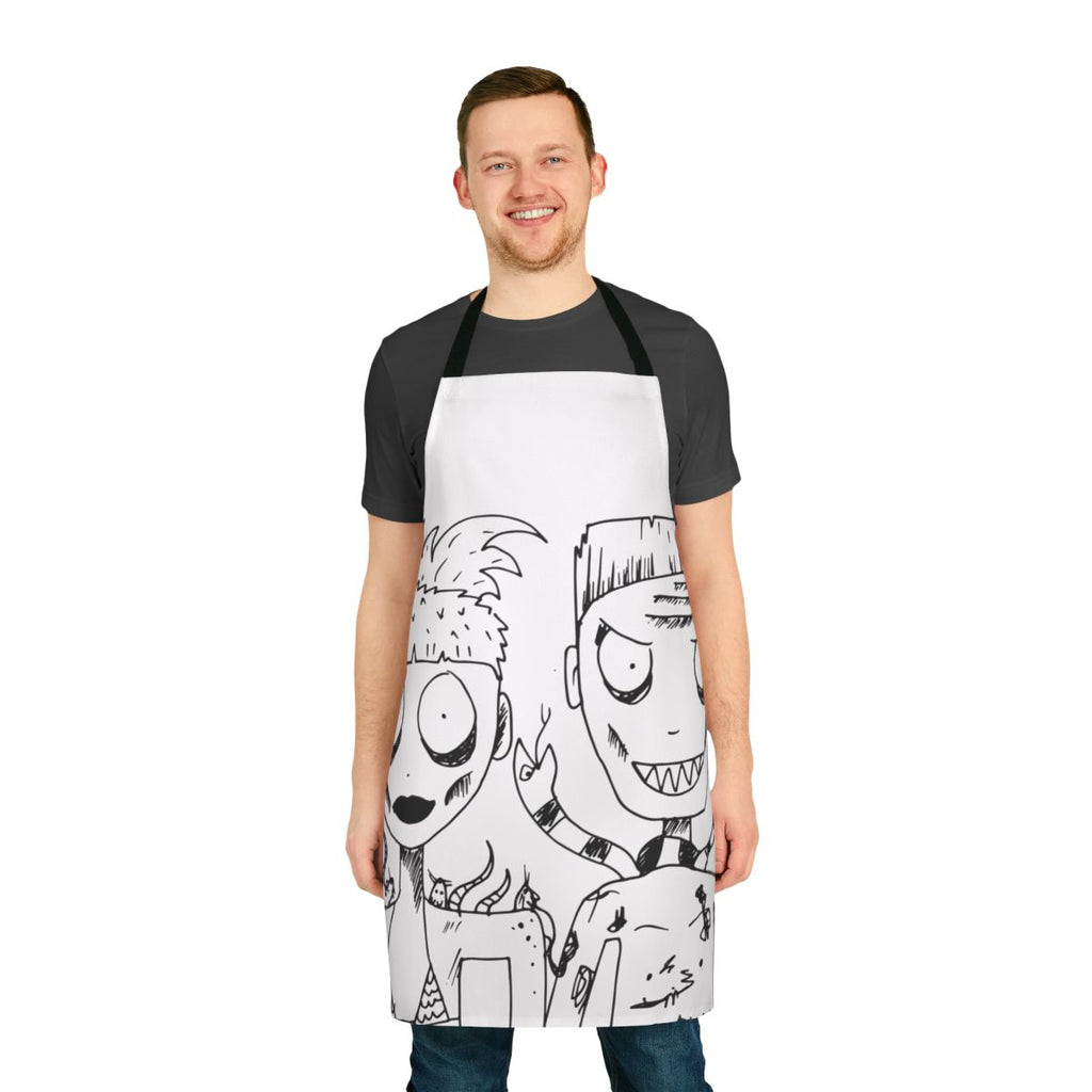 Die Antwoord-themed apron with Yolandi and Ninja imagery