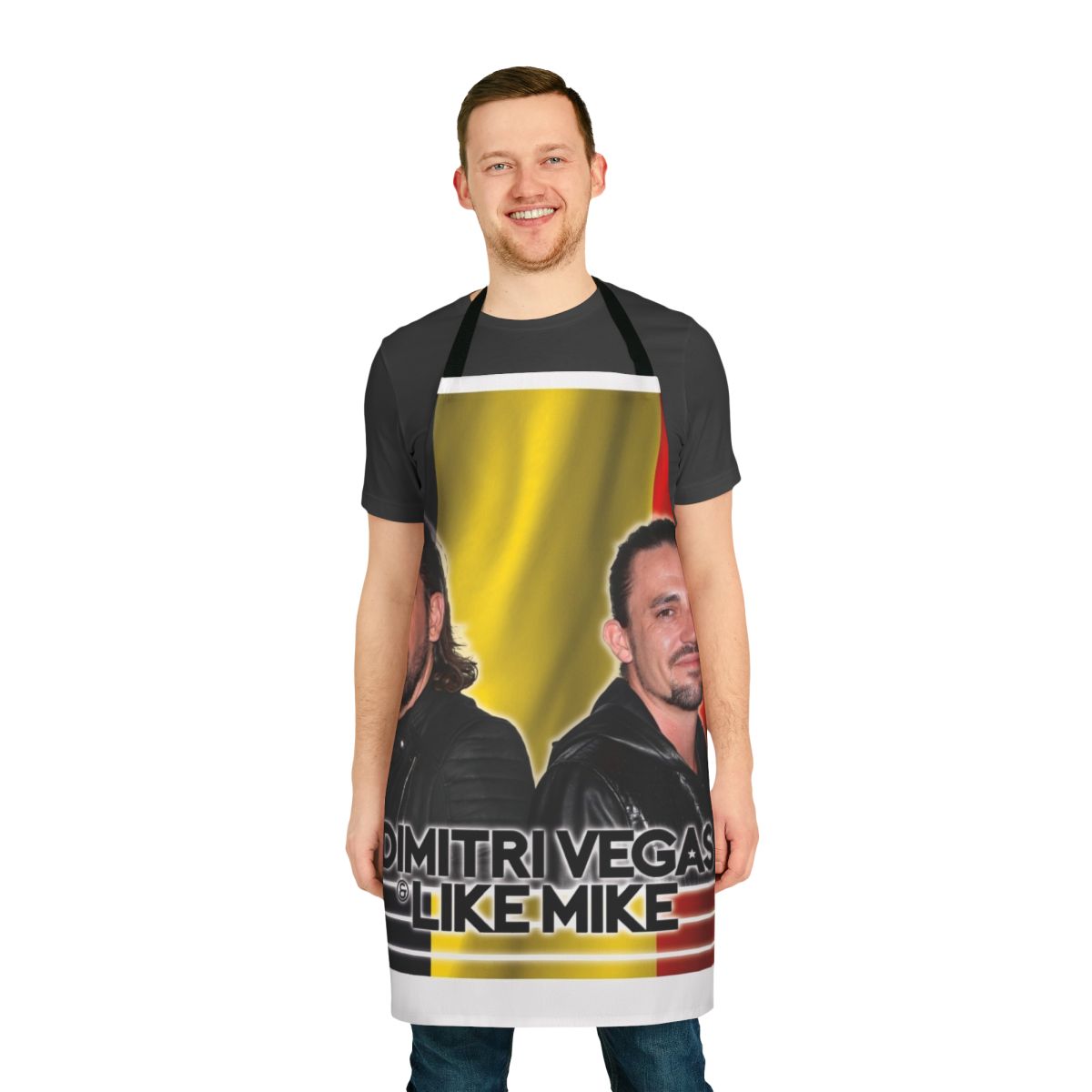 Dimitri Vegas & Like Mike inspired apron with festival, DJ, and music producer design