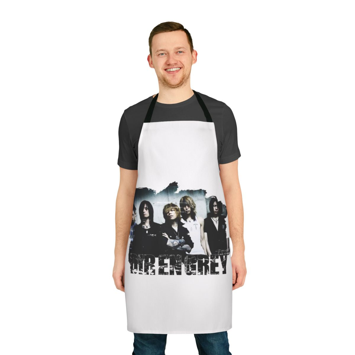 Black apron with Dir En Grey band logo and imagery