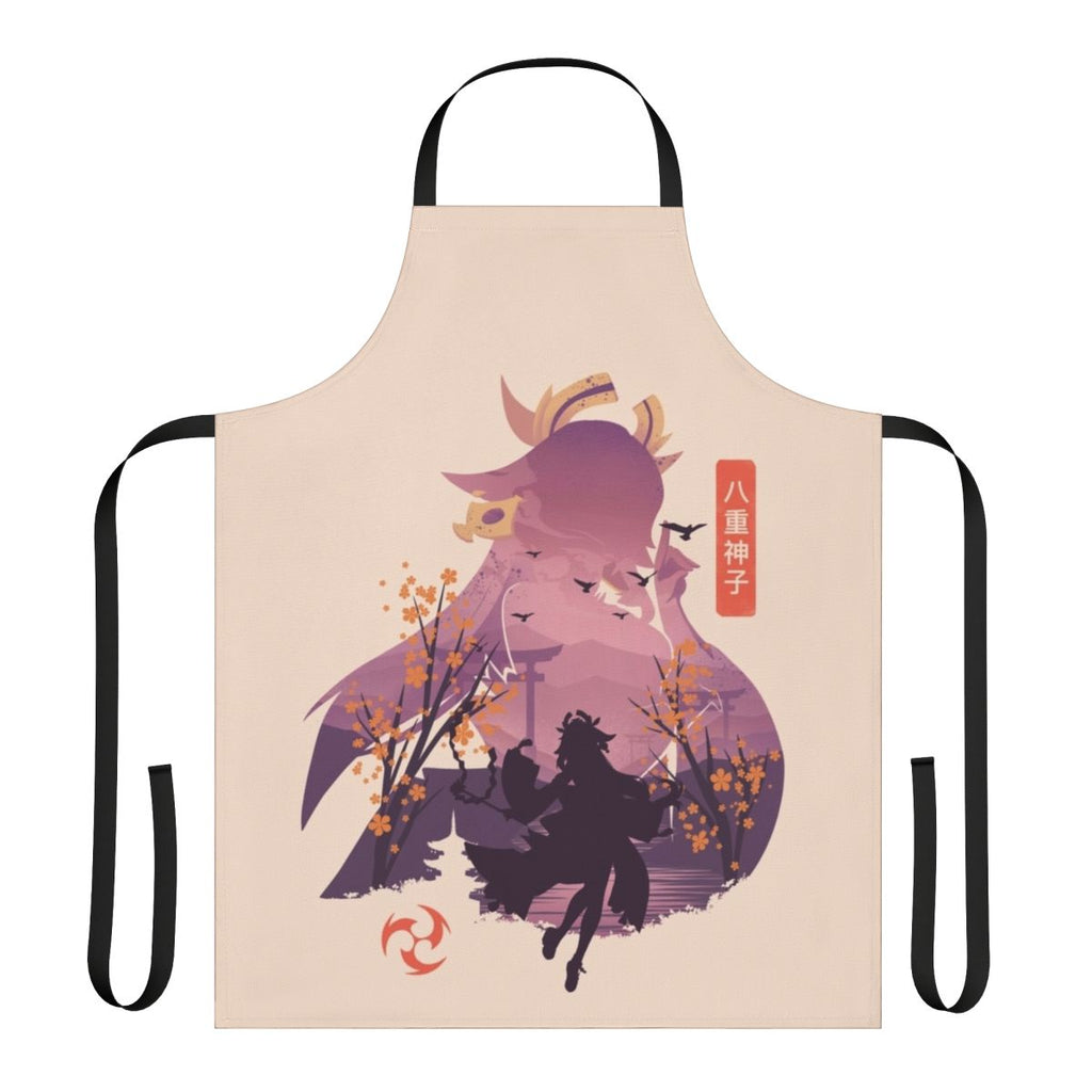 Divina Vulpes inspired apron with a cute and stylish design for gaming and anime enthusiasts