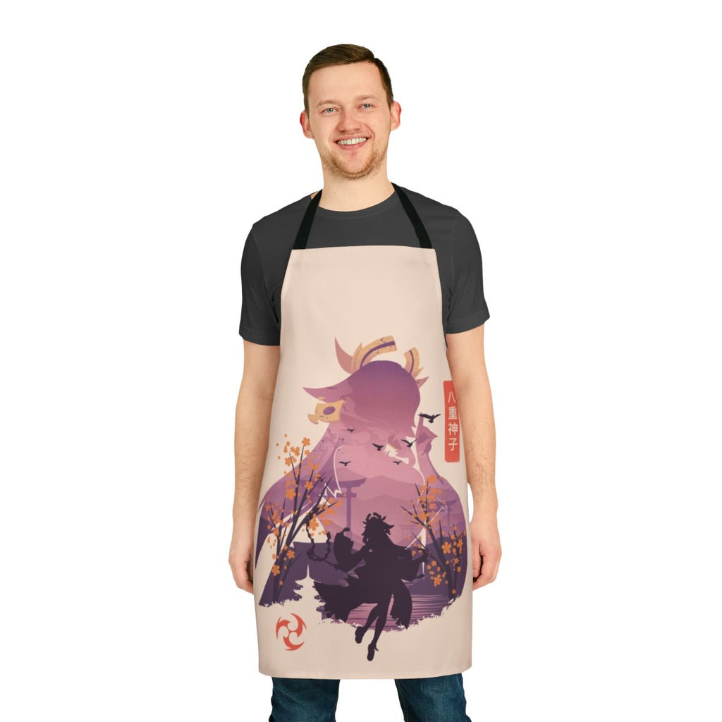 Divina Vulpes inspired apron with a cute and stylish design for gaming and anime enthusiasts