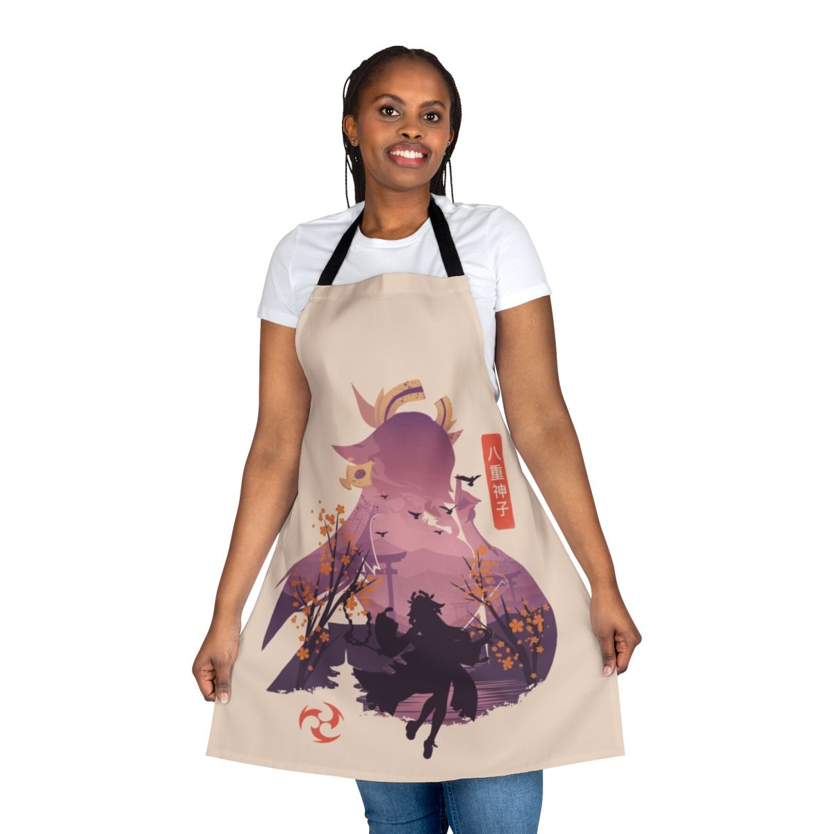 Divina Vulpes inspired apron with a cute and stylish design for gaming and anime enthusiasts
