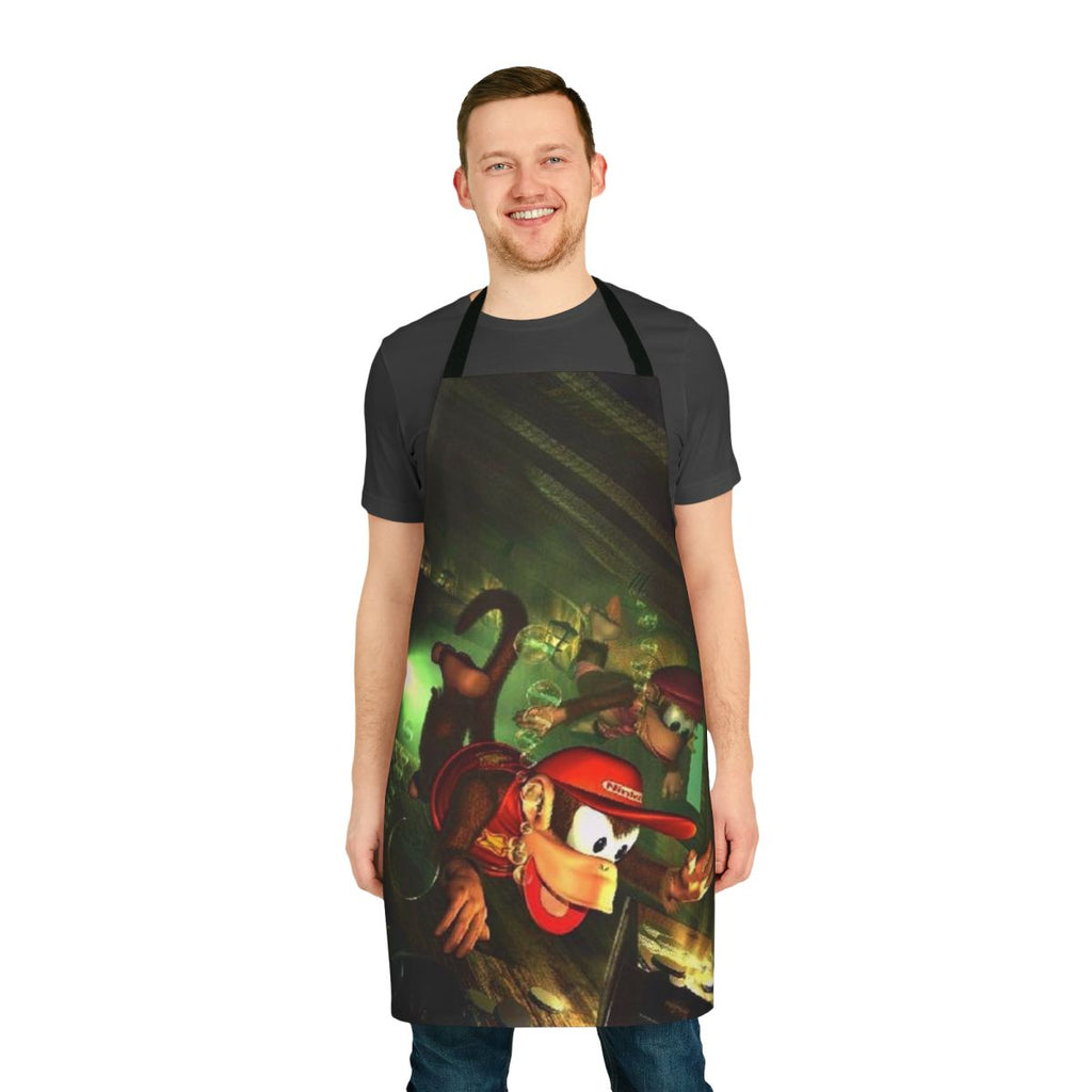 DKC2 inspired apron featuring classic video game characters and imagery