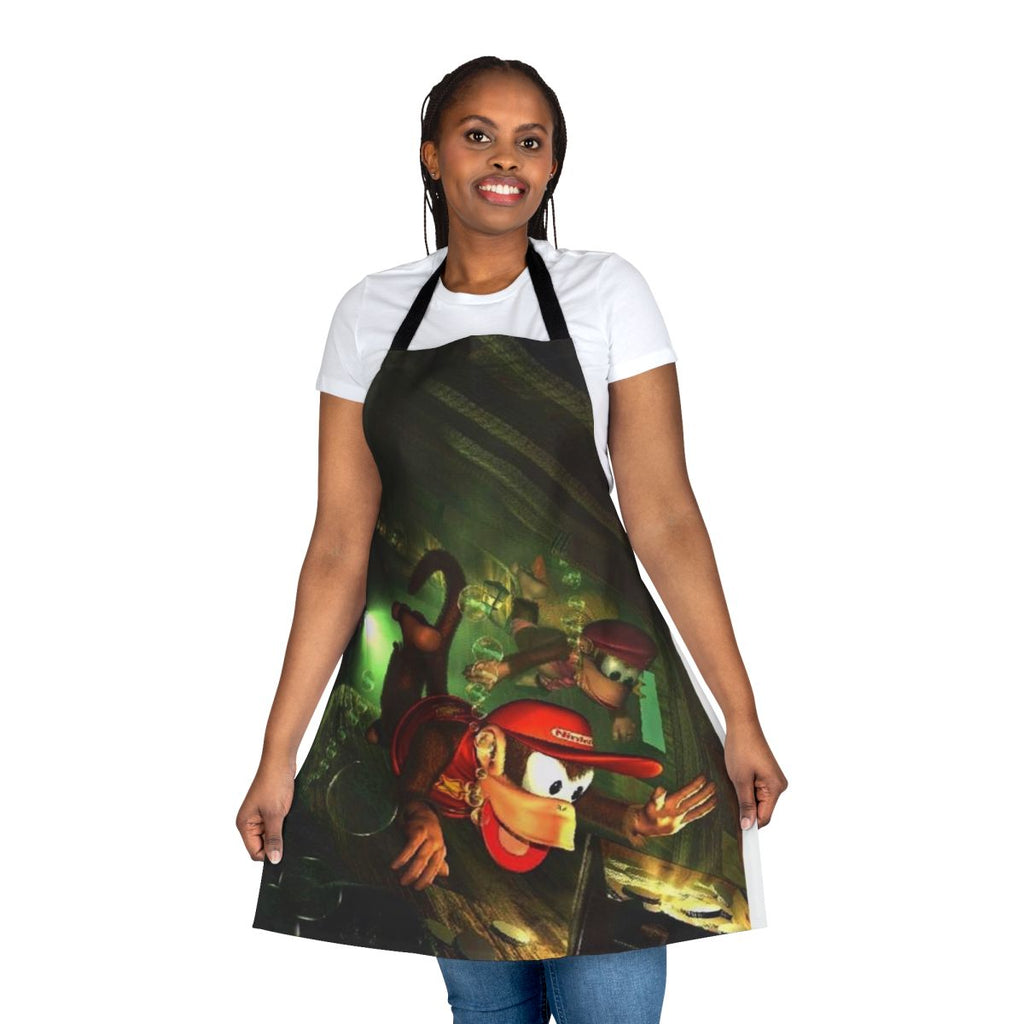 DKC2 inspired apron featuring classic video game characters and imagery