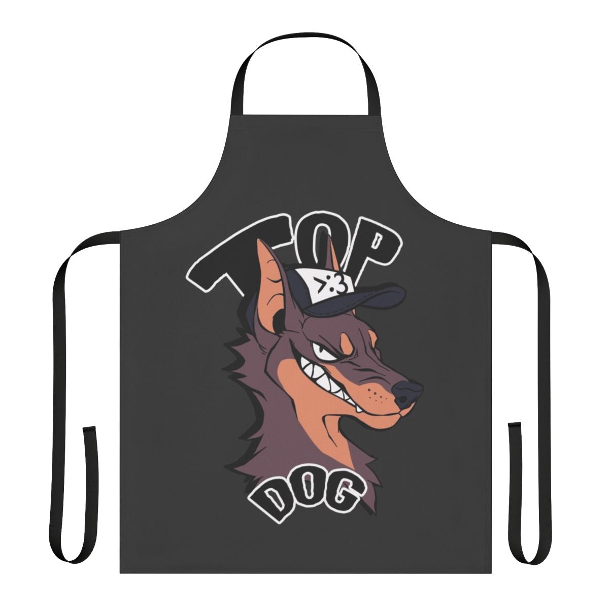 A colorful apron featuring a dog design, perfect for pet owners in the LGBTQ+ community.
