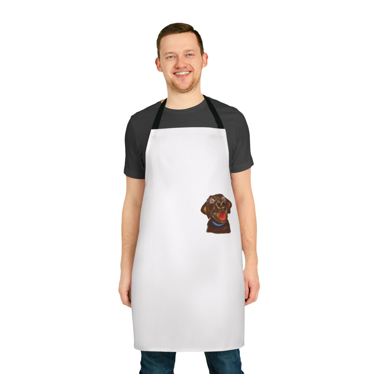Dog lover apron with cute dog graphic design