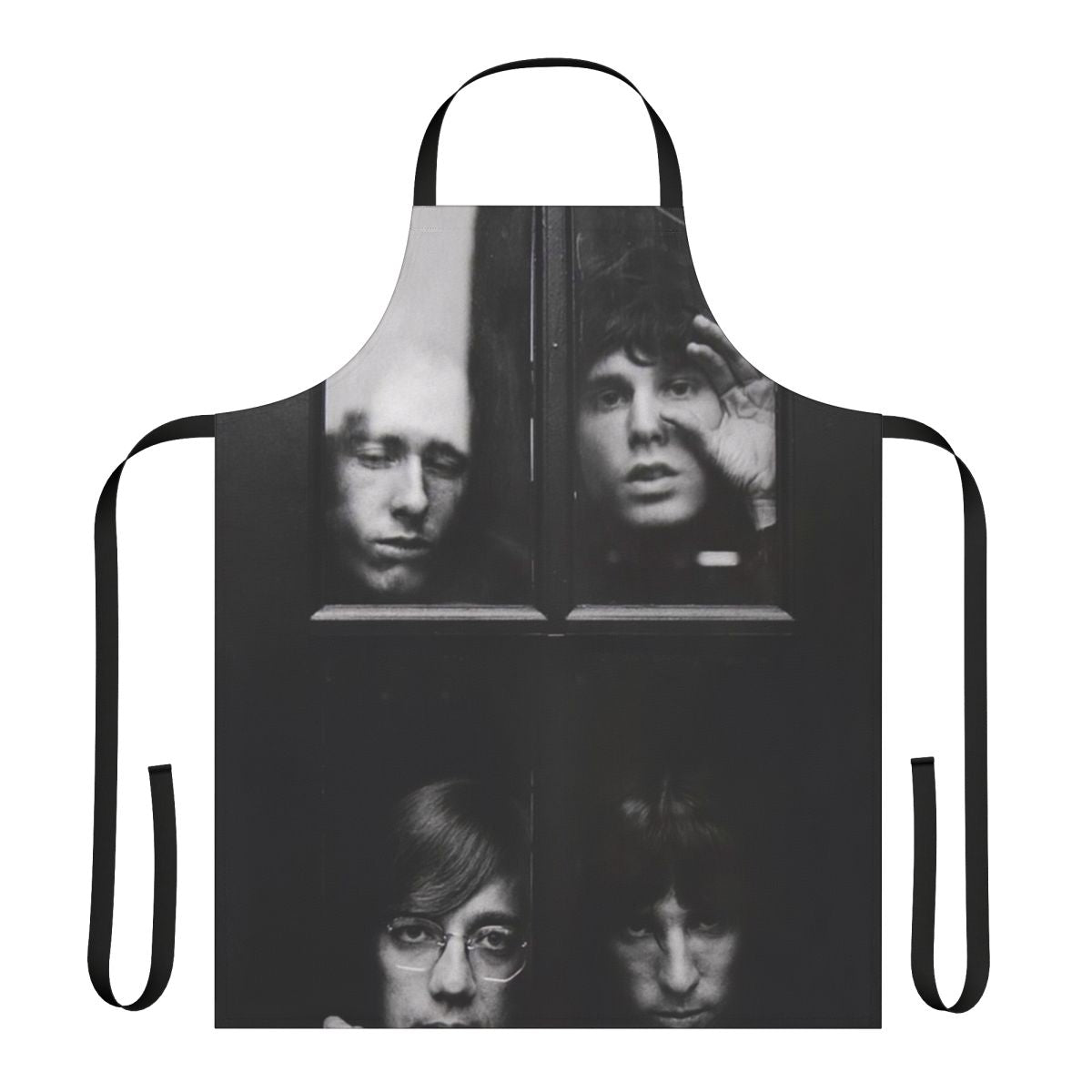Music-themed apron featuring the iconic doors band logo and artwork