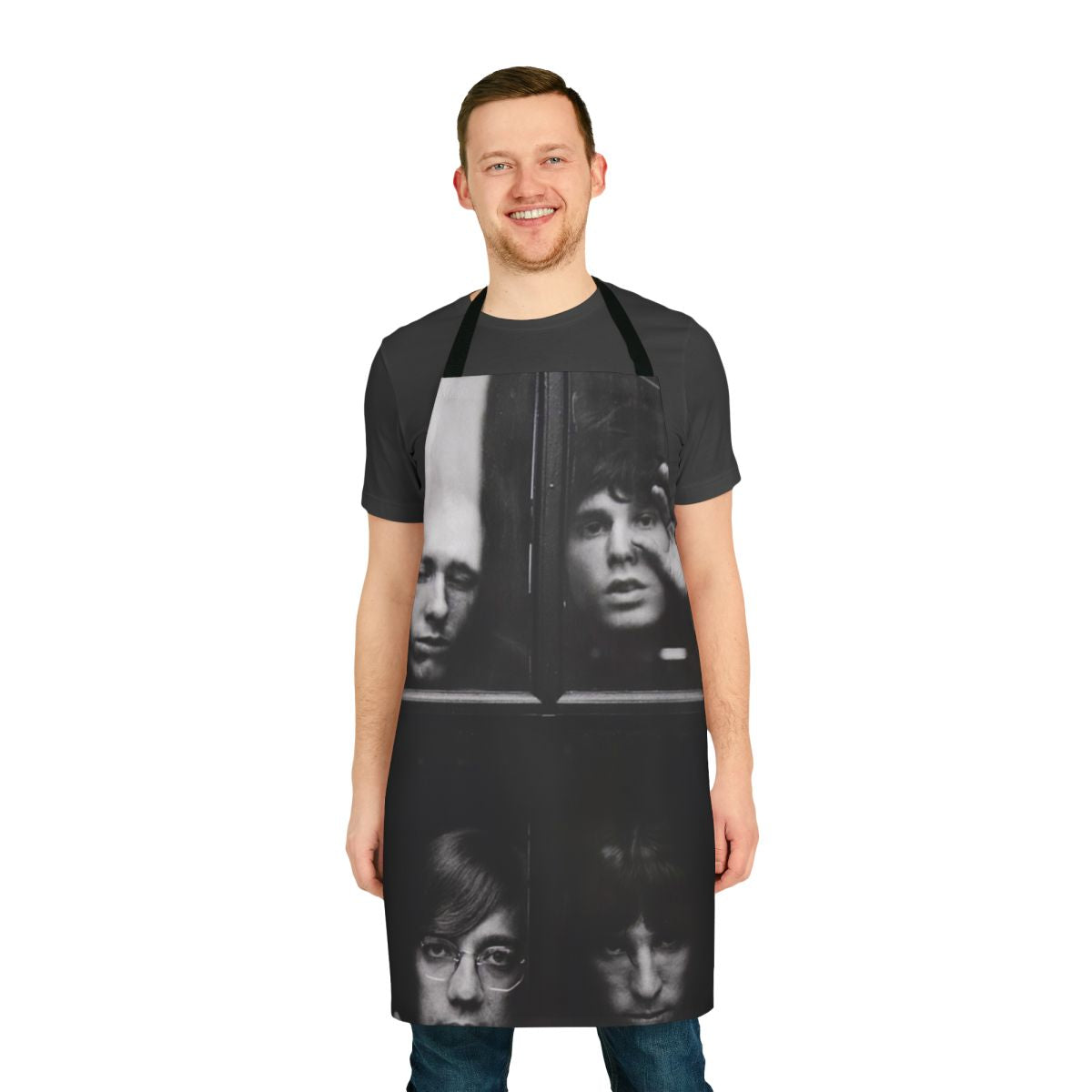 Music-themed apron featuring the iconic doors band logo and artwork