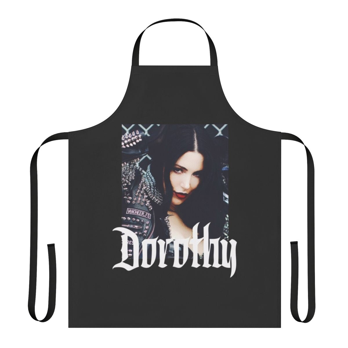 Apron featuring the Dorothy band logo and design
