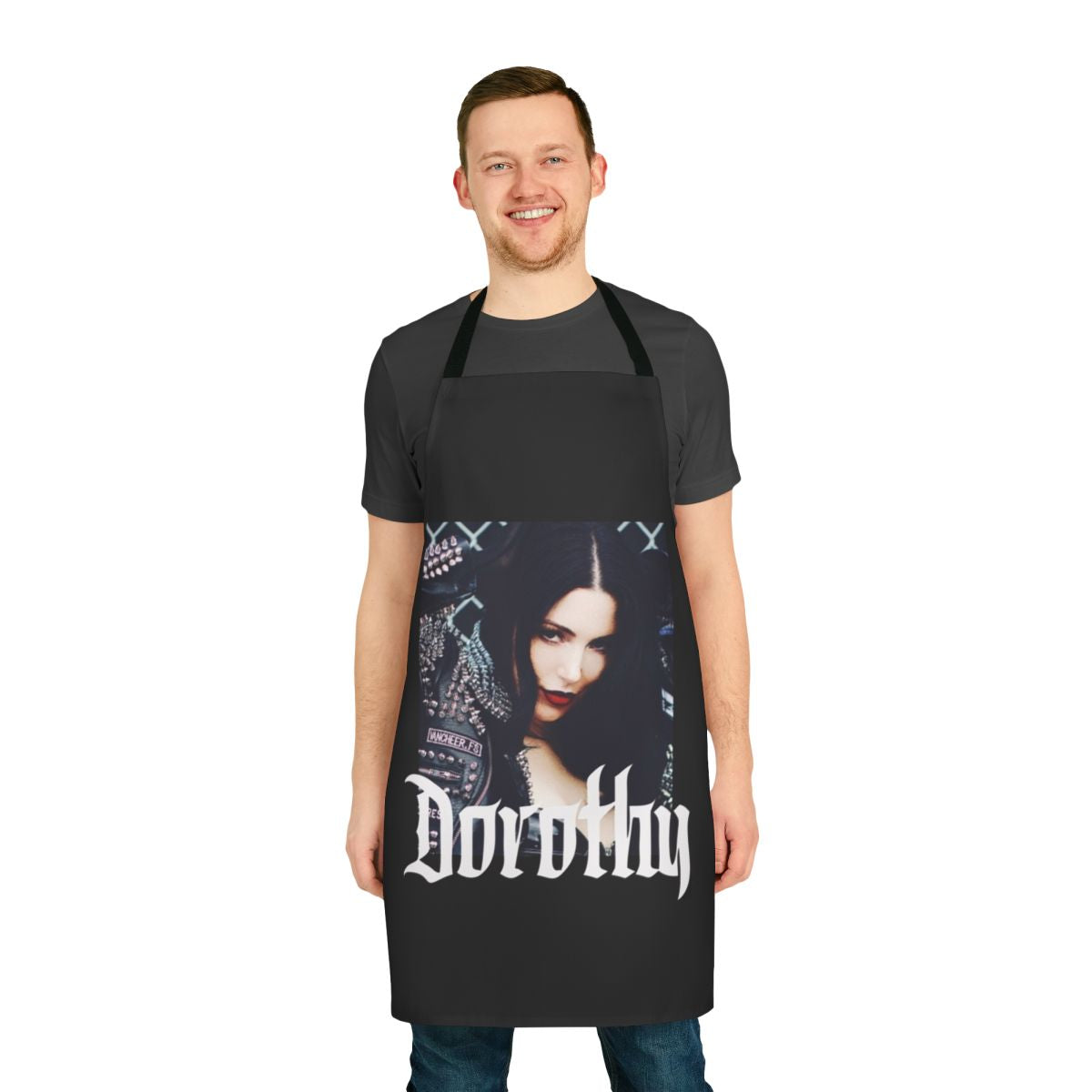 Apron featuring the Dorothy band logo and design
