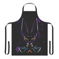 Vibrant dragon ball themed apron featuring the god of destruction, Beerus
