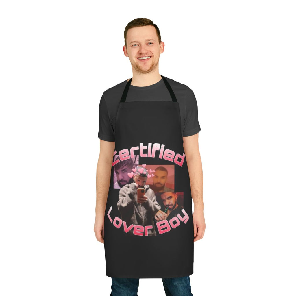 Drake-inspired apron with "Certified Lover Boy" design for cooking enthusiasts