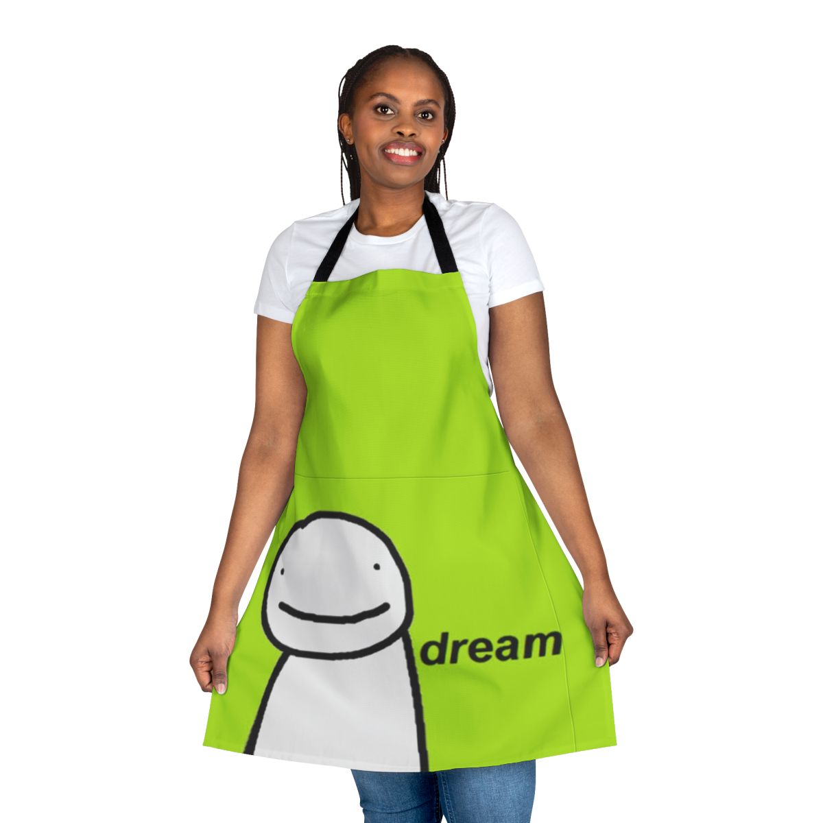 Comfortable and durable apron featuring the iconic green dream look from the popular Minecraft YouTuber Dream.