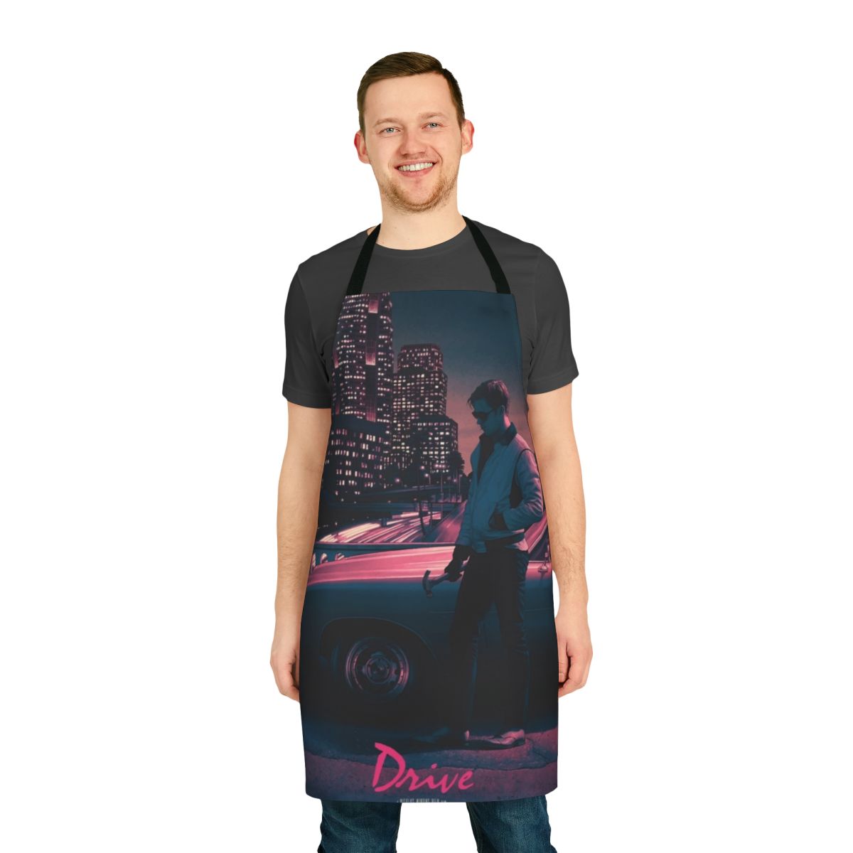 Stylish apron featuring imagery and details from the acclaimed film Drive