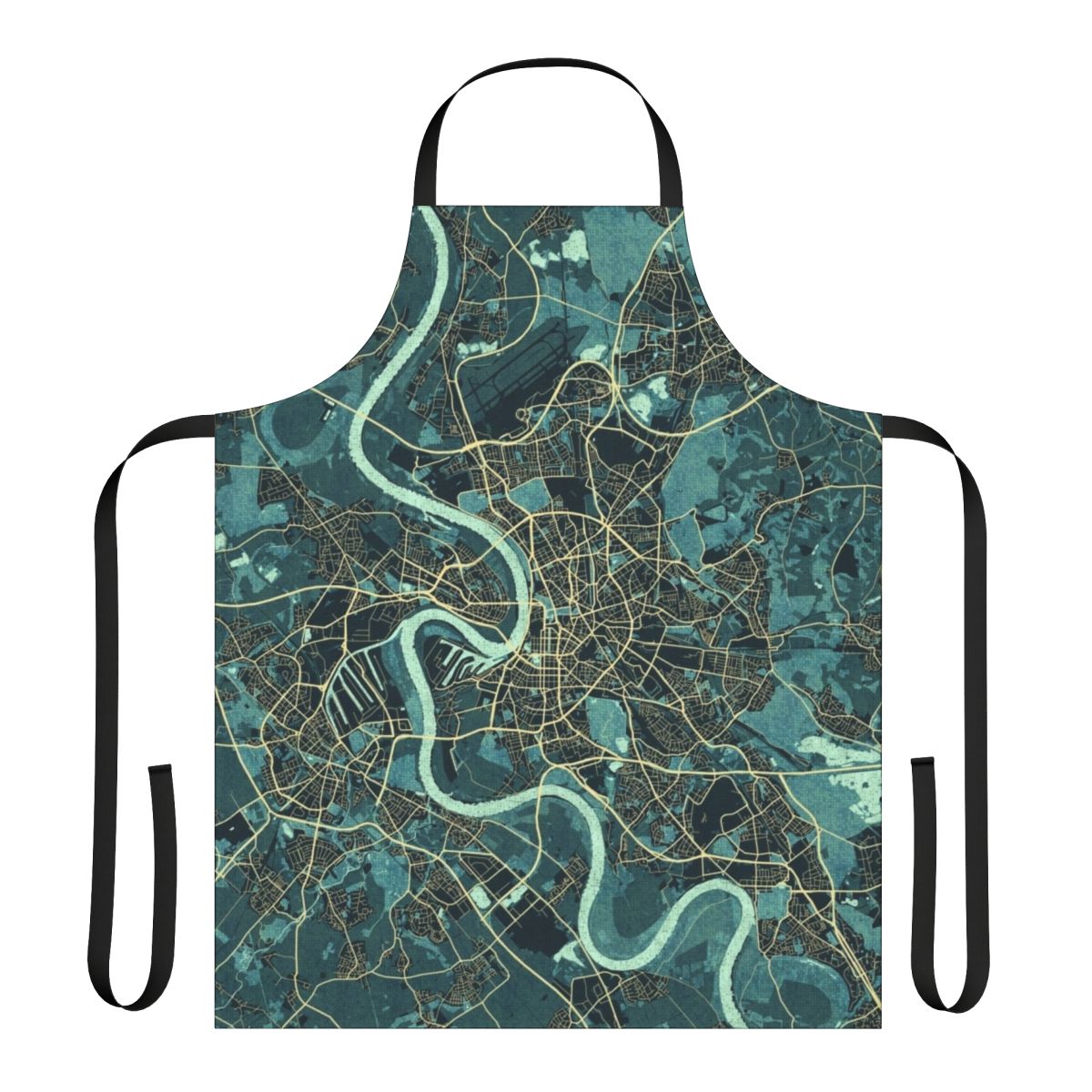 Dusseldorf City Map Printed Apron for Cooking and Baking