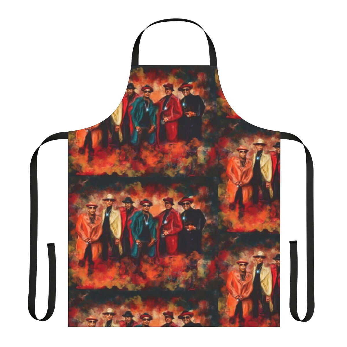 A man wearing a stylish dye apron with a boxy fit