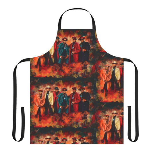 A man wearing a stylish dye apron with a boxy fit