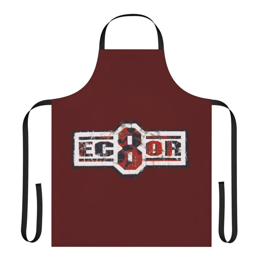 Stylish apron featuring EC8OR music album design