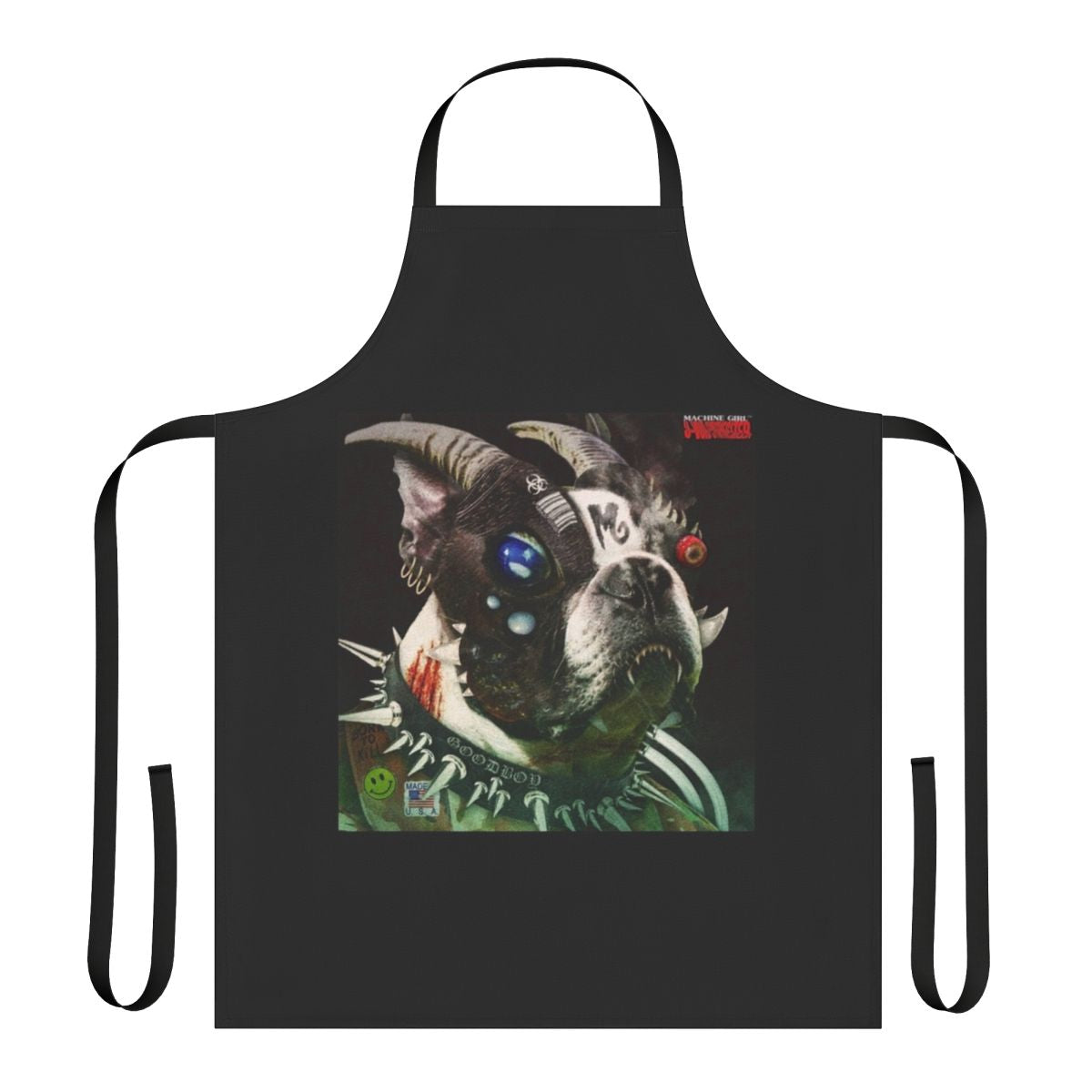 Graphic apron featuring the album cover art of Machine Girl's "U Void Synthesizer"