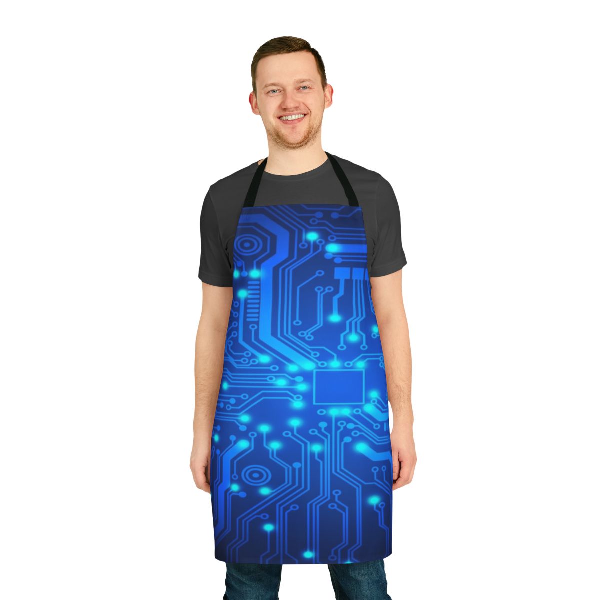 Electronic circuit board pattern apron for engineers and tech enthusiasts