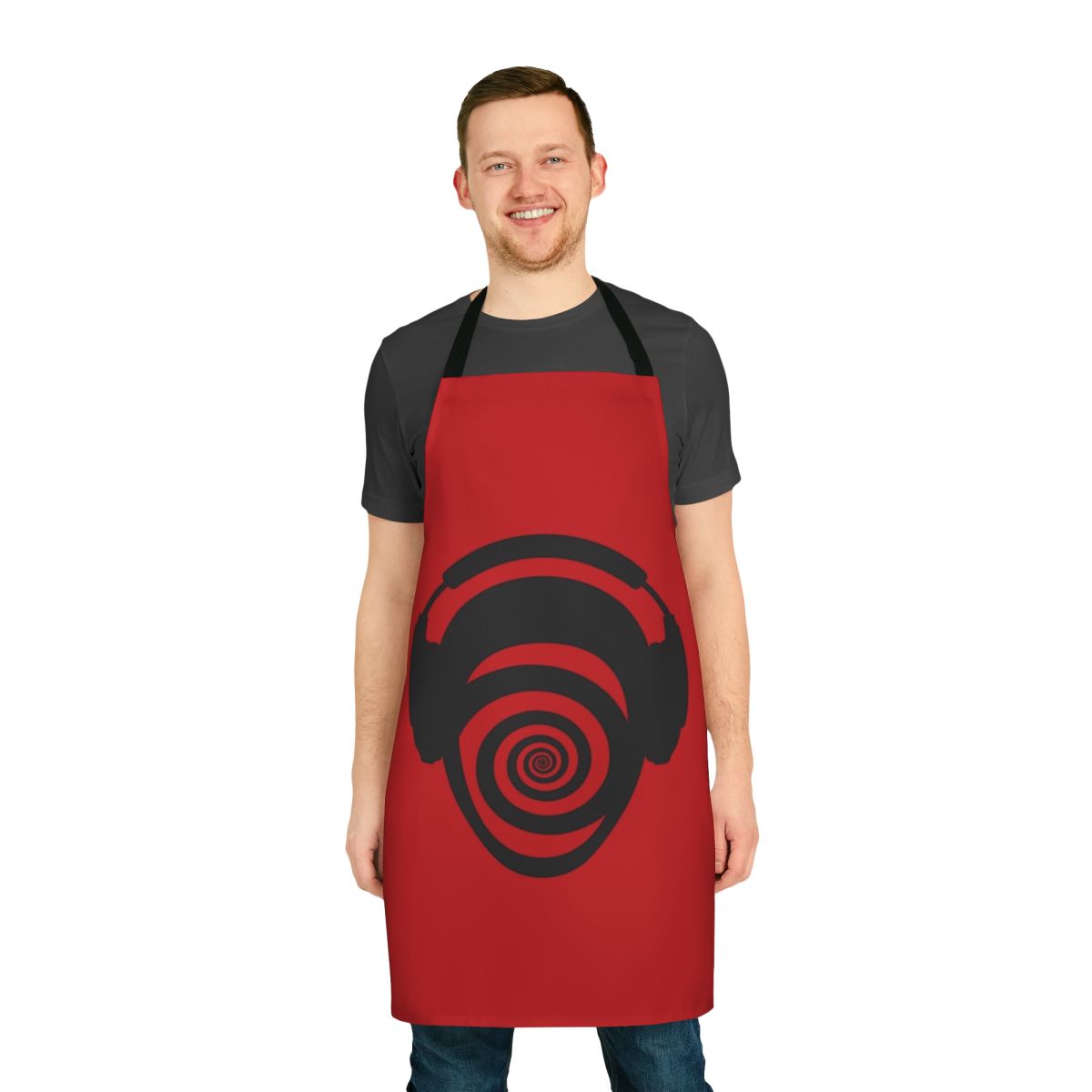 Vibrant electronic music-themed apron for DJs and dance music enthusiasts