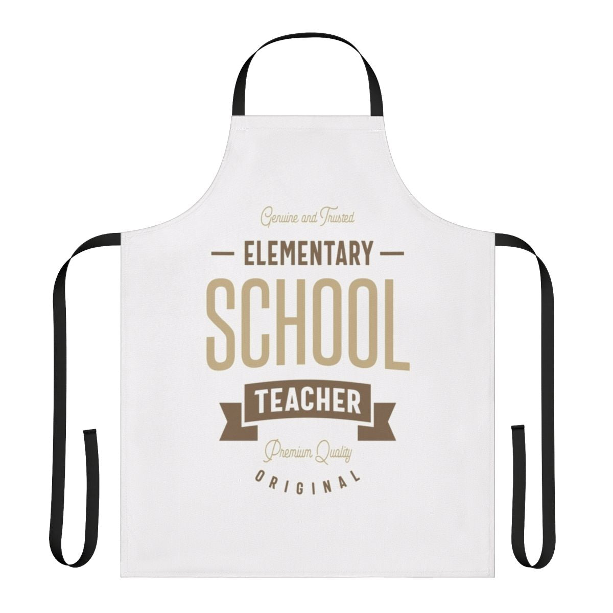 Elementary school teacher wearing a fashionable apron while teaching.
