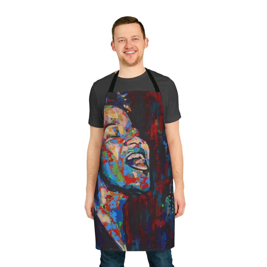 Ella Fitzgerald inspired apron with musical and swing dance design