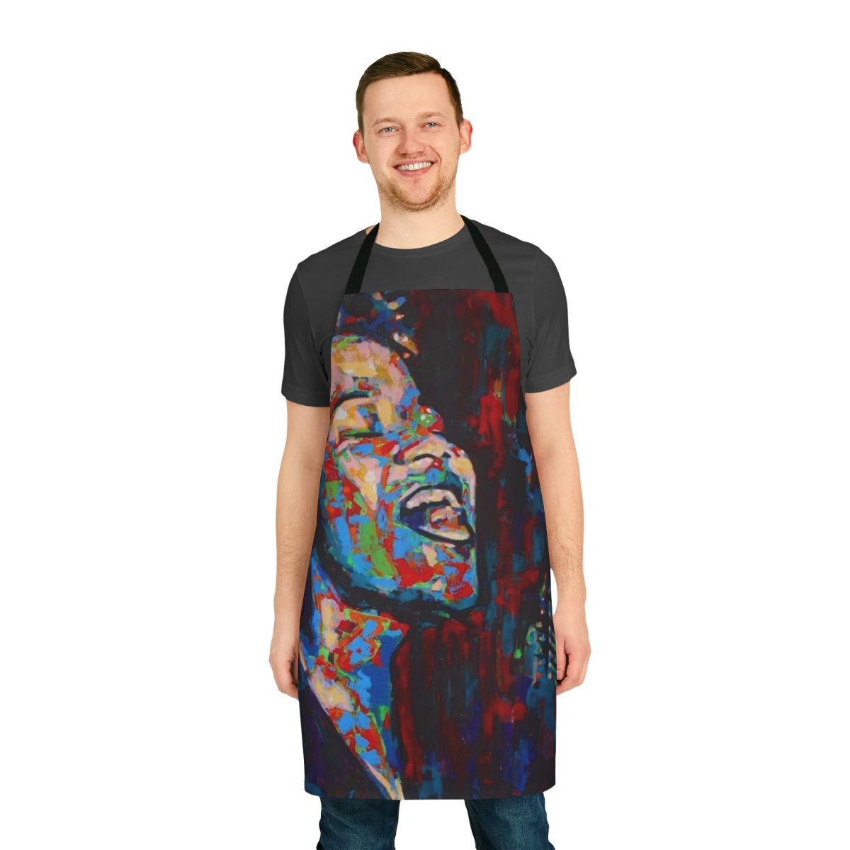 Ella Fitzgerald inspired apron with musical and swing dance design