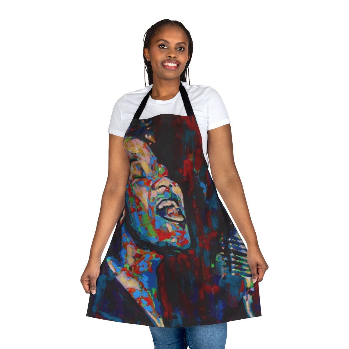 Ella Fitzgerald inspired apron with musical and swing dance design