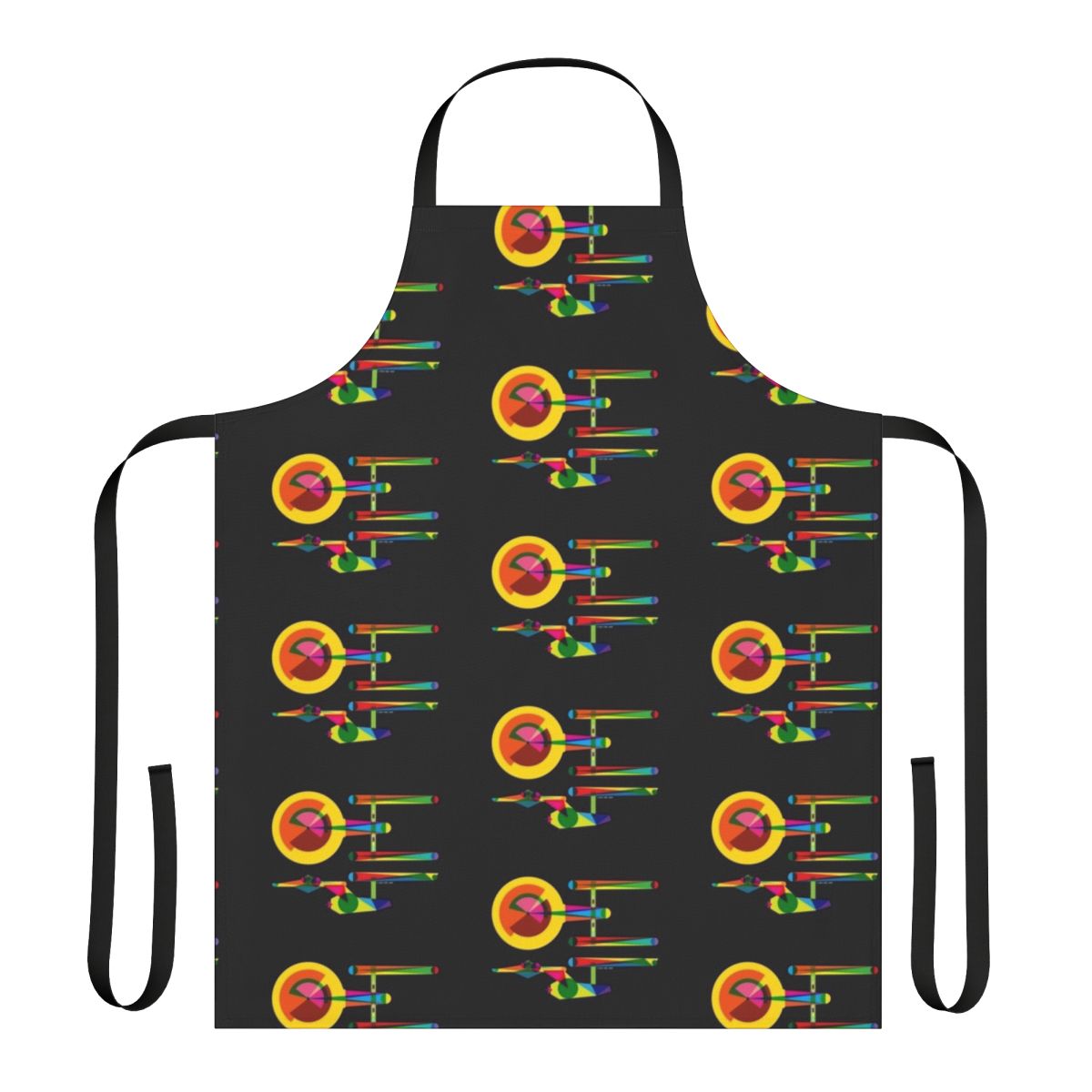 Minimalist and colorful apron featuring the USS Enterprise ship from the Star Trek franchise