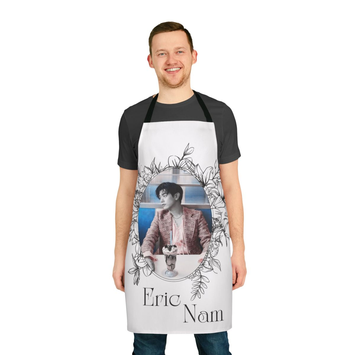 Apron featuring the image of Korean singer Eric Nam