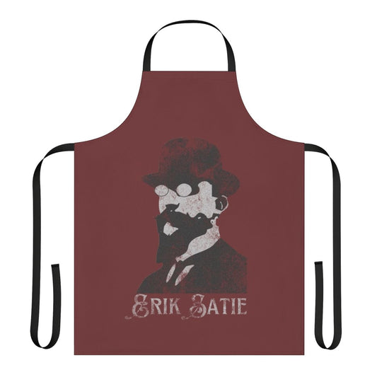 Apron featuring the elegant and minimalist style of French composer Erik Satie.